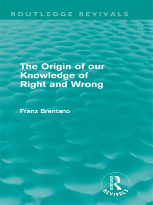 cover image of The Origin of Our Knowledge of Right and Wrong (Routledge Revivals)